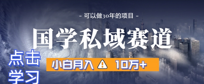 暴力国学私域赛道，小白月入10万+，引流+转化完整流程【揭秘】-赚金金-技能学习分享