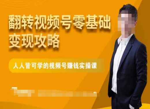 微信视频号零基础变现攻略,人人皆可学的视频号赚钱实操课-赚金金-技能学习分享