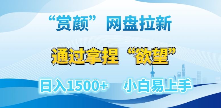 “赏颜”网盘拉新赛道，通过拿捏“欲望”日入1500+，小白易上手【揭秘】-赚金金-技能学习分享
