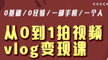 从0到1拍视频vlog变现课，5分钟每天，每月多赚1W-赚金金-技能学习分享