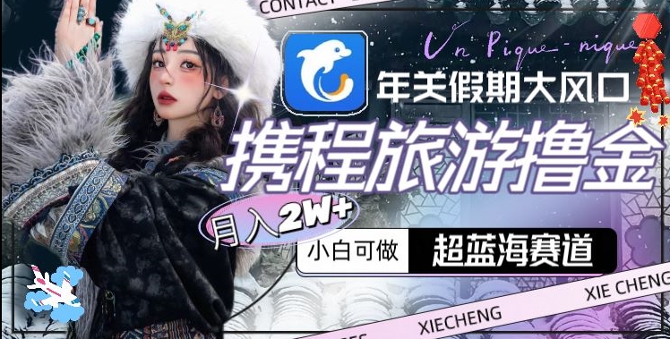 年关假期大风口，携程旅游撸金，超蓝海赛道,月入2w+【揭秘】-赚金金-技能学习分享