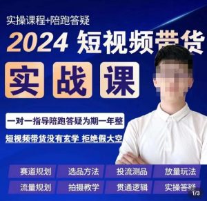 果哥·2024短视频带货实操课，​赛道规划/选品方法/投流测品/放量玩法/流量规划/拍摄教学-赚金金-技能学习分享
