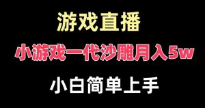 玩小游戏一代沙雕月入5w，爆裂变现，快速拿结果，高级保姆式教学【揭秘】-赚金金-技能学习分享