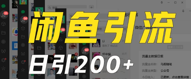 外面收费6980闲鱼引流法，日引200+创业粉，每天稳定2000+收益，保姆级教程（适合居家创业）-赚金金-技能学习分享