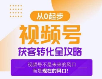 视频号获客转化全攻略，手把手教你打造爆款视频号！-赚金金-技能学习分享