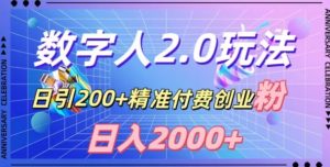 利用数字人软件，日引200+精准付费创业粉，日变现2000+【揭秘】-赚金金-技能学习分享