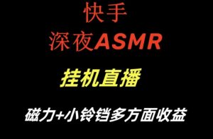快手深夜ASMR挂机直播,磁力+小铃铛收益(附带工具和5G素材)【揭秘】-赚金金-技能学习分享