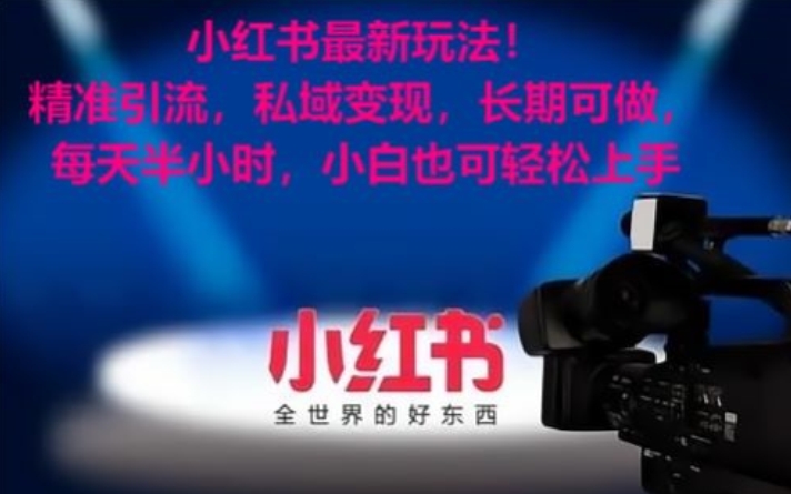 小红书最新玩法！精准引流，私域变现，长期可做，每天半小时，小白也可轻松上手【揭秘】-赚金金-技能学习分享