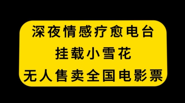 深夜情感疗愈电台，挂载小雪花，无人售卖全国电影票【揭秘】-赚金金-技能学习分享