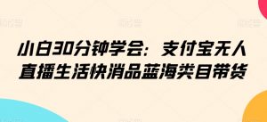 小白30分钟学会:支付宝无人直播生活快消品蓝海类目带货【揭秘】-赚金金-技能学习分享