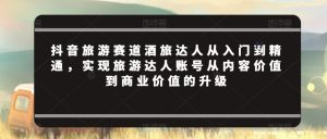 抖音旅游赛道酒旅达人从入门到精通,实现旅游达人账号从内容价值到商业价值的升级-赚金金-技能学习分享