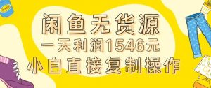 外面收2980的闲鱼无货源玩法实操一天利润1546元0成本入场含全套流程【揭秘】-赚金金-技能学习分享