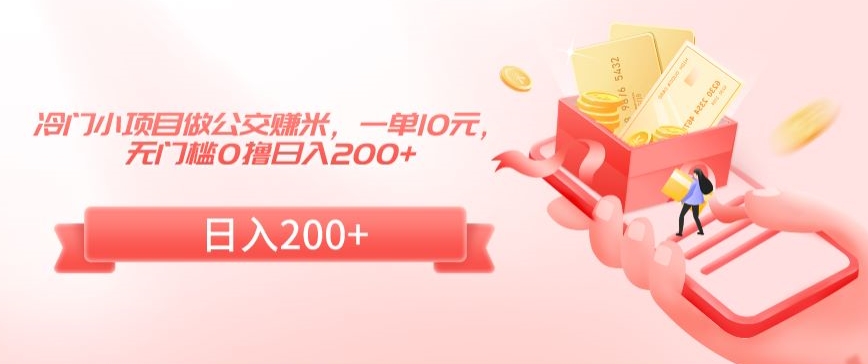 冷门小项目做公交赚米，一单10元，无门槛0撸日入200+【揭秘】-赚金金-技能学习分享