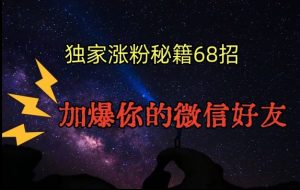 引流涨粉独家秘籍68招,加爆你的微信好友【文档】-赚金金-技能学习分享