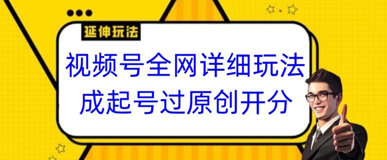 视频号全网最详细玩法，起号过原创开分成，单号日入300+【揭秘】-赚金金-技能学习分享
