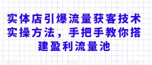 实体店引爆流量获客技术实操方法,手把手教你搭建盈利流量池,让你的生意客户裂变渠道裂变-赚金金-技能学习分享