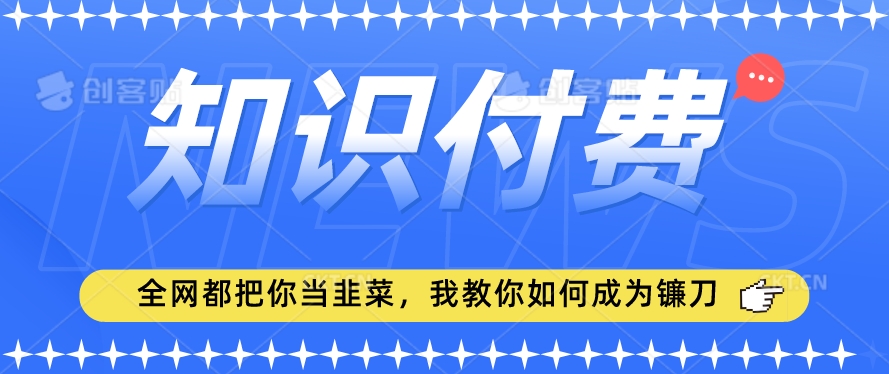 2024最新知识付费项目，小白也能轻松入局，全网都在教你做项目，我教你做镰刀【揭秘】-赚金金-技能学习分享