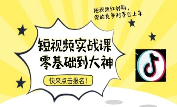 短视频零基础落地实操训练营，短视频实战课零基础到大神-赚金金-技能学习分享