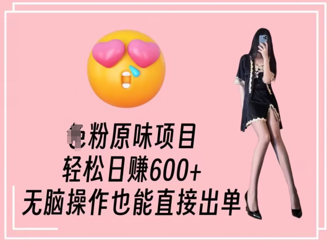 男粉原味项目，轻松日赚800+，无脑操作也能直接出单【揭秘】-赚金金-技能学习分享