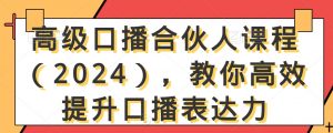 高级口播合伙人课程(2024),教你高效提升口播表达力-赚金金-技能学习分享