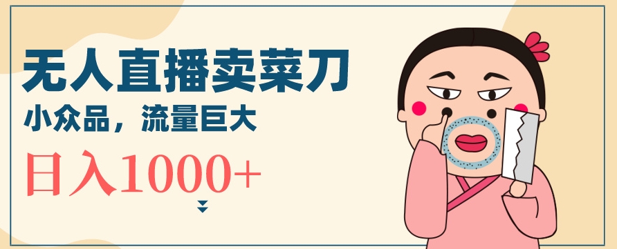 无人冷门品直播新玩法，通过卖菜刀日入1000+【揭秘】-赚金金-技能学习分享