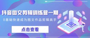 抖音图文剪辑训练营一期,0基础快速成为图文作品剪辑高手-赚金金-技能学习分享