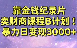 财经纪录片联合财商课程的变现策略,暴力日变现3000+,喂饭级别教学【揭秘】-赚金金-技能学习分享