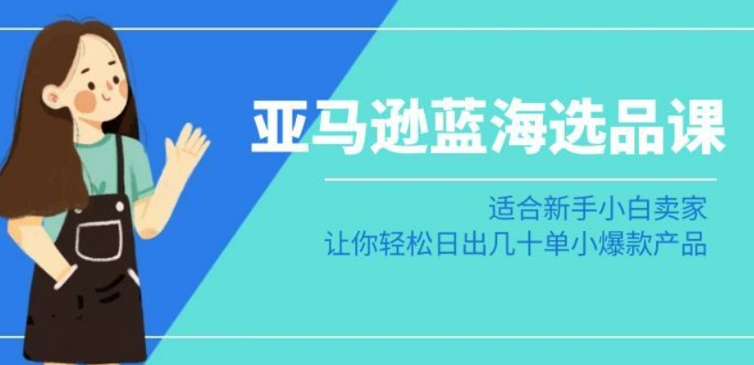 亚马逊-蓝海选品课：适合新手小白卖家，让你轻松日出几十单小爆款产品-赚金金-技能学习分享