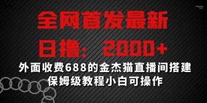 全网首发最新，日撸2000+，外面收费688的金杰猫直播间搭建，保姆级教程小白可操作【揭秘】-赚金金-技能学习分享