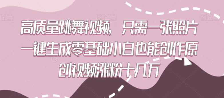 高质量跳舞视频，只需一张照片一键生成零基础小白也能创作原创视频涨粉十几万【揭秘】-赚金金-技能学习分享