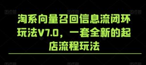 淘系向量召回信息流闭环玩法V7.0,一套全新的起店流程玩法-赚金金-技能学习分享