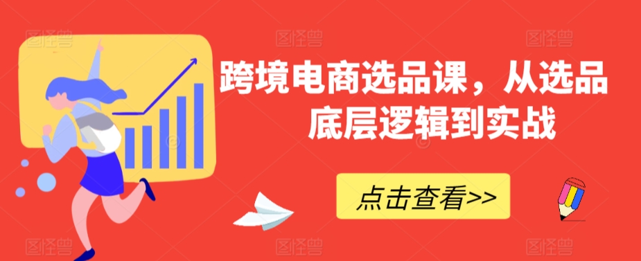 跨境电商选品课，从选品到底层逻辑到实战-赚金金-技能学习分享