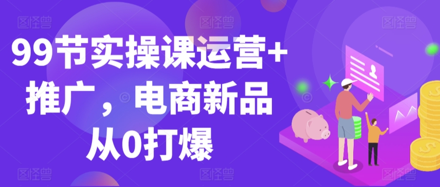 99节实操课运营+推广，电商新品从0打爆-赚金金-技能学习分享