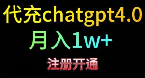 代充chatgpt4，日入500+，精准引流，暴力变现【揭秘】-赚金金-技能学习分享