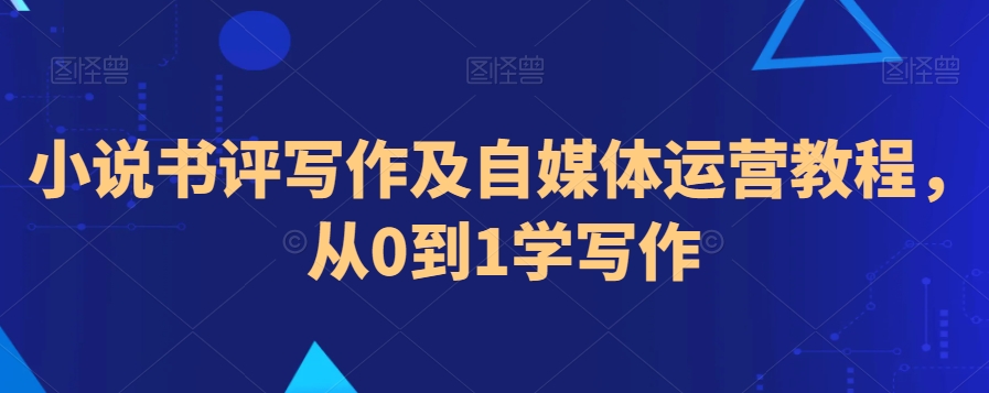 小说书评写作及自媒体运营教程，从0到1学写作-赚金金-技能学习分享