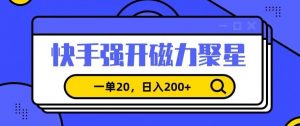 信息差赚钱项目，快手强开磁力聚星，一单20，日入200+【揭秘】-赚金金-技能学习分享