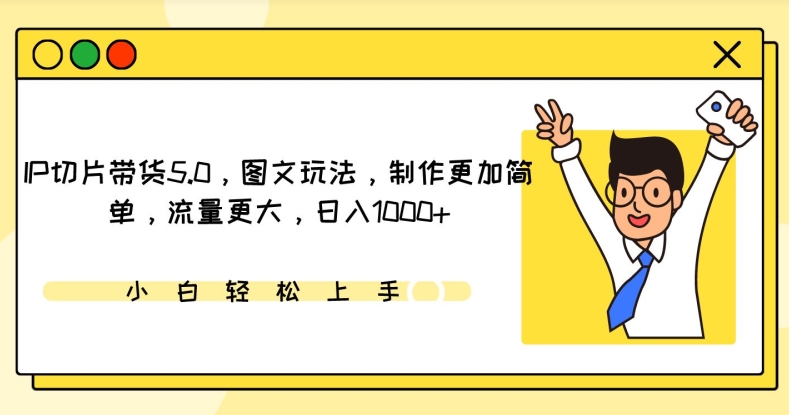 IP切片带货5.0，图文玩法，制作更加简单，流量更大，日入1000+【揭秘】-赚金金-技能学习分享