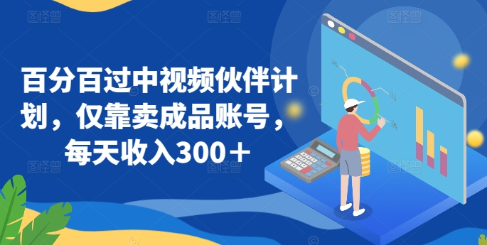 百分百过中视频伙伴计划，仅靠卖成品账号，每天收入300＋【揭秘】-赚金金-技能学习分享
