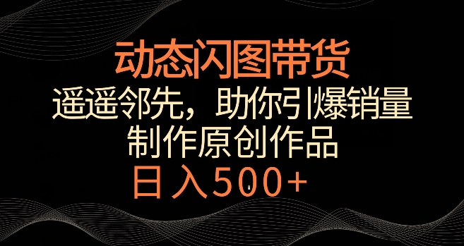 动态闪图带货，遥遥领先，冷门玩法，助你轻松引爆销量，日赚500+【揭秘】-赚金金-技能学习分享