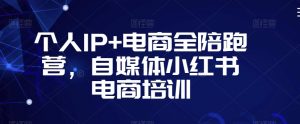 个人IP+电商全陪跑营,自媒体小红书电商培训-赚金金-技能学习分享