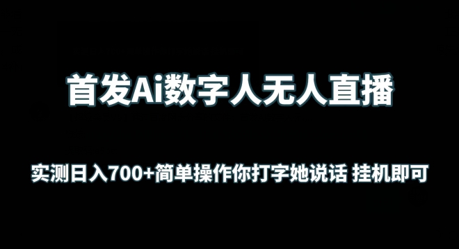 首发Ai数字人无人直播，实测日入700+无脑操作 你打字她说话挂机即可【揭秘】-赚金金-技能学习分享
