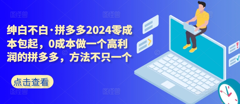 拼多多2024零成本包起，0成本做一个高利润的拼多多，方法不只一个-赚金金-技能学习分享