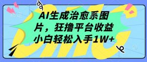 AI生成治愈系图片，狂撸平台收益，小白轻松入手1W+【揭秘】-赚金金-技能学习分享