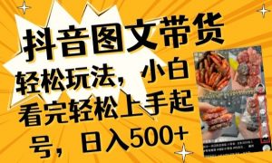 抖音图文带货已过时?那你不如仔细看看这个，小白看完轻松上手起号，日入500+不是梦【揭秘】-赚金金-技能学习分享