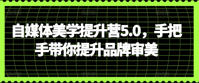 自媒体美学提升营5.0，手把手带你提升品牌审美-赚金金-技能学习分享