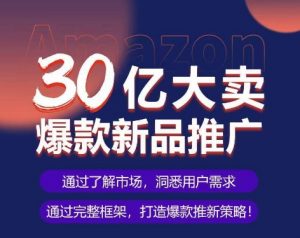 亚马逊·30亿大卖爆款新品推广,可复制、全程案例实操的爆款推新SOP-赚金金-技能学习分享