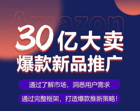 亚马逊·30亿大卖爆款新品推广,可复制、全程案例实操的爆款推新SOP-赚金金-技能学习分享