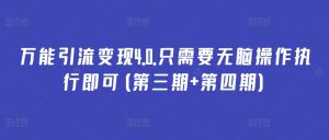 万能引流变现4.0.只需要无脑操作执行即可(第三期+第四期)-赚金金-技能学习分享