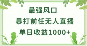 暴打前任小游戏无人直播单日收益1000+,收益稳定,爆裂变现,小白可直接上手【揭秘】-赚金金-技能学习分享