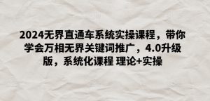 2024无界直通车系统实操课程,带你学会万相无界关键词推广,4.0升级版,系统化课程 理论+实操-赚金金-技能学习分享